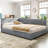 Full Size L-Shaped Corduroy Daybed Upholstered Daybed-763560026