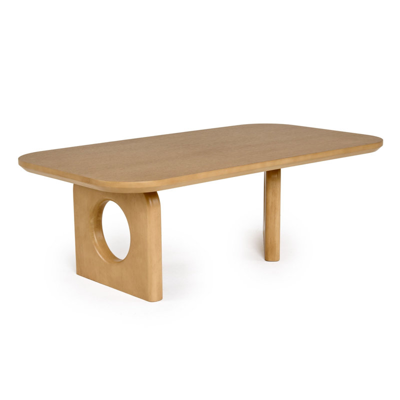 Table basse rectangulaire en bois d'hévéa brun clair Noe Ohan