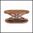 44 Inch Wood Oval Coffee Table With X-Shaped Base-1960573751
