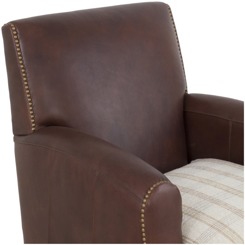 Chaise longue en cuir Cypress, Gris anthracite, Petit - laiton, 1130 Poterie