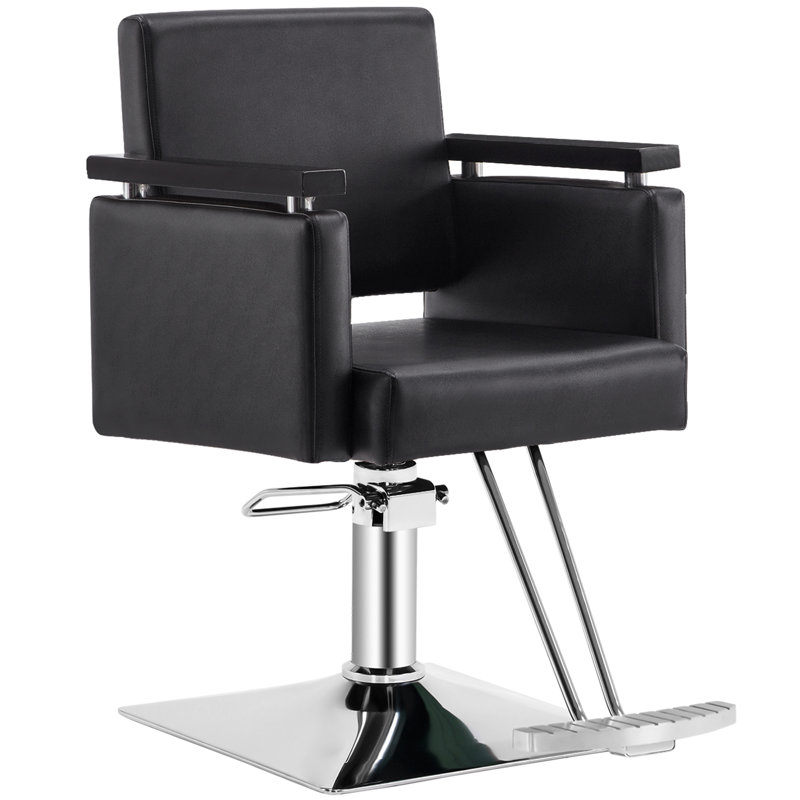Fauteuil de barbier hydraulique pivotant à 360 degrés Nauvoo, Noir