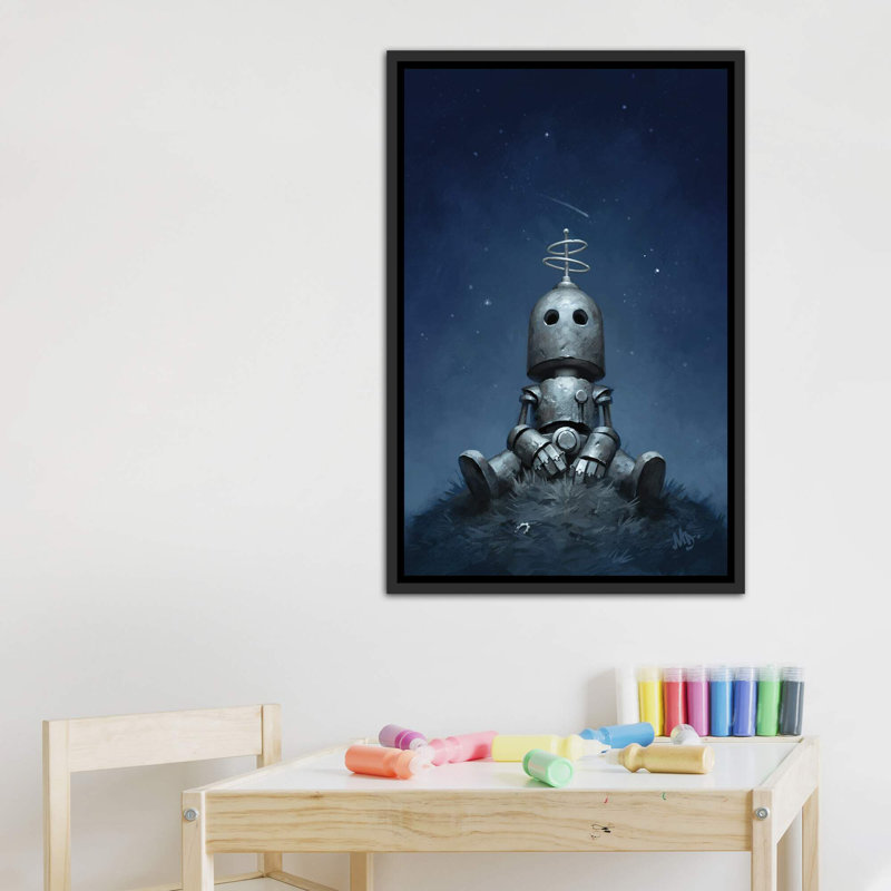 Décoration murale pour enfants Interval, Toile avec cadre noir patiné, H 40 po x l 26 po x P 1,5 po