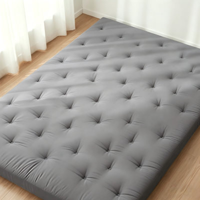 Zonli Japanese Floor Futon Mattress, 2.5" Cotton Folding Tatami Pad, Twin 75"x39", Grey