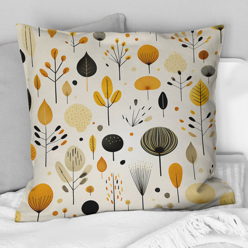 Mcm Minimalist Revival - Midcentury Printed Throw Pillow, 18"H x 18"W