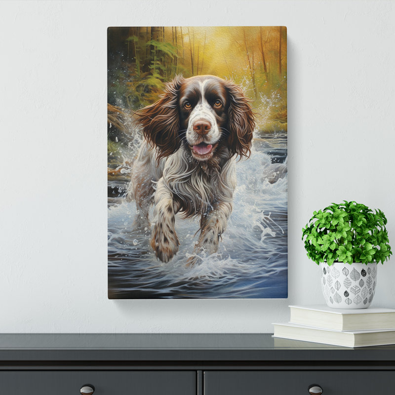 English Springer Spaniel Tachisme - Wrapped Canvas, 76cm H x 50cm W x 3cm D