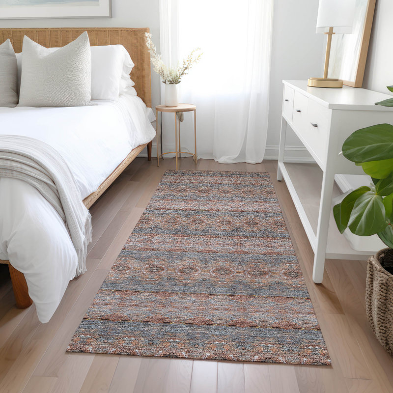 Everlee Washable Ikat Indoor / Outdoor Rug, Runner 2'3" x 7'6"