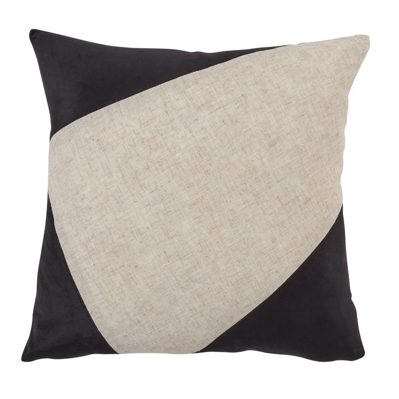 Abstract Throw Pillow, Black, polyester