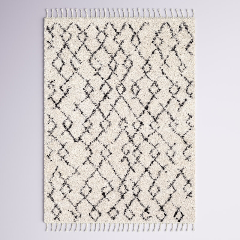 Lollar Geometric Polypropylene Rug, Rectangle 5'3" x 7'3"