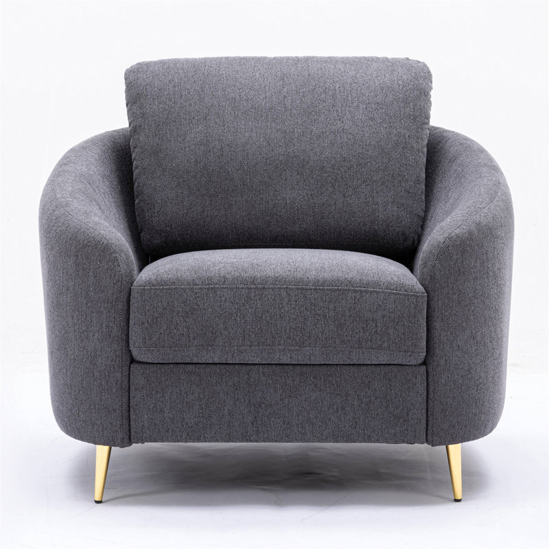 Fauteuil d'appoint gris à dossier lâche