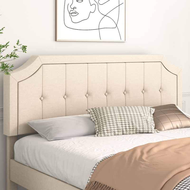 Tête de lit tapissier Sietje, Beige, Grand