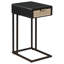 Table d'appoint en forme de C avec tiroir de rangement dissimulé