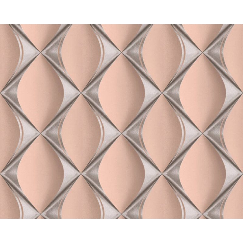 33' L x 21" W Wallpaper Roll, Black/Pink/Silver