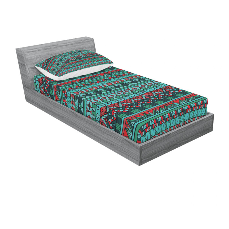 Ensemble de draps Ikat, Ensemble de draps pour lit simple avec drap-housse