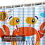 Rideau de douche imperméable à l'eau crabe avec 12 crochets-1993754519