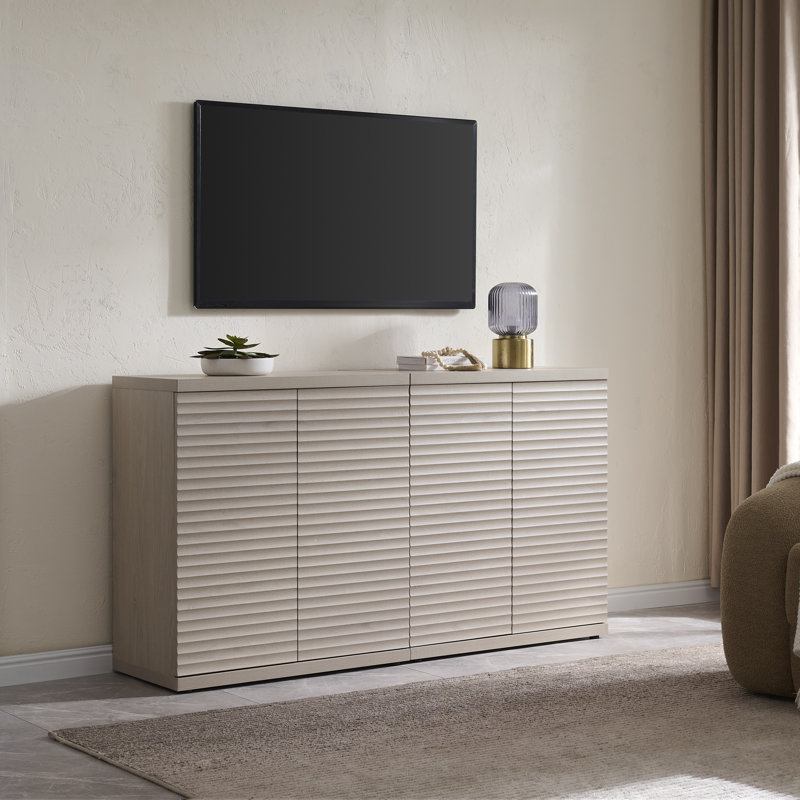Cesiro 30.9'' W Sideboard With Adjustable Shelves And Doors, White Alder, 2