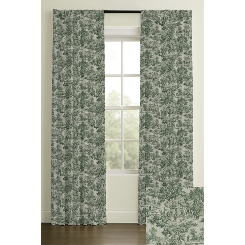 Rod Pocket/Back Tab Blackout Lining Toille Print, Bleu, L 50 po x L 120 po, Doublure occultante