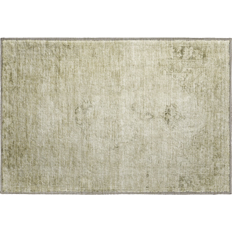 Premium Machine Washable Kiyondrea Beige Rug, Rectangle 1'8" x 2'6"