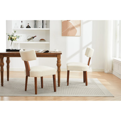Chenille Dining Chairs In Modern Style, Of 2 With High - Quality Foam And Springs, Elegant Gold Trim Curved Legs For A Chic Room Decor