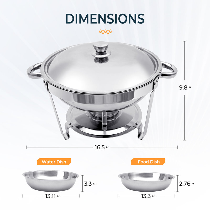 Mint Pantry® 1pk 5.3qt Round Stainless Steel Chafing Dish Buffet Set