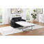 Canapé-lit simple de 47,2 po avec lit pliable, table sur les accoudoirs, hublots, pochette de rangement, coussins lombaires confortables, revêtement en velours côtelé doux pour les petits appartements, lit noir rabattable, côté