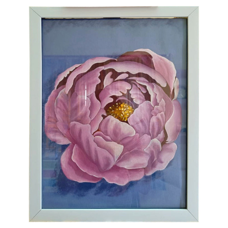 Peinture de pivoine rose | Acrylique sur toile | Sakshi Agarwal