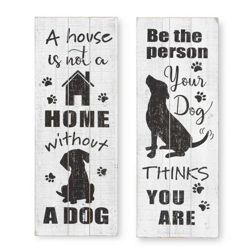 Set of 2 Dog Themed Wall Signs