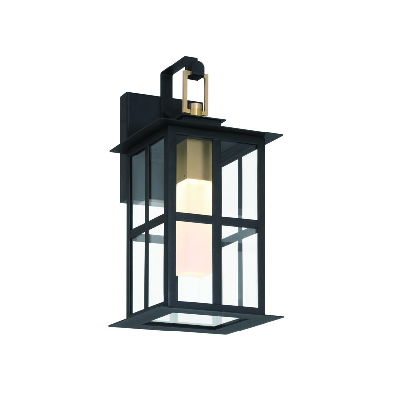 Greyson LED In Brass and Black, 16" H x 7.75" W x 7.5" D