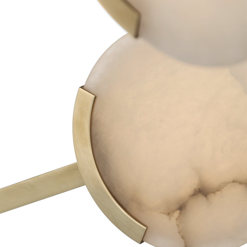 Kelly Wearstler Melange 72" Multi-Positional Chandelier with Alabaster, Antique-Burnished Brass