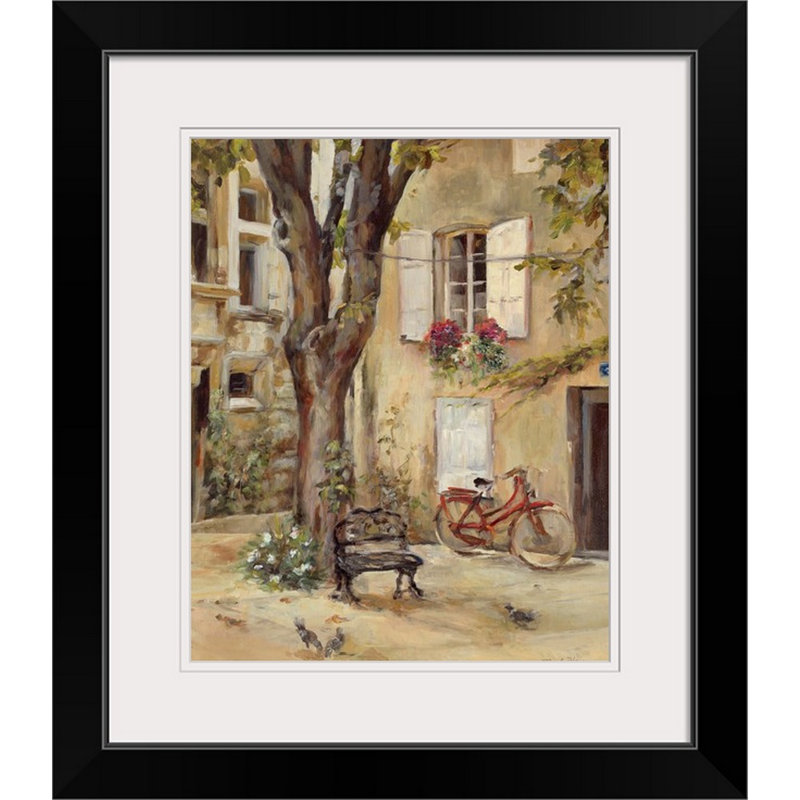 Provence Village I, reproduction d'art, H 23 po x l 20 po x p 1 po, Cadre noir