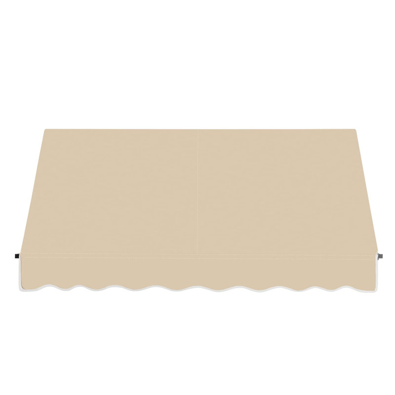 Awntech Santa Fe Acrylic Fabric Fixed Awning with Iron Rope Arms, Tan, 44" H x 64.5" W x 24" D