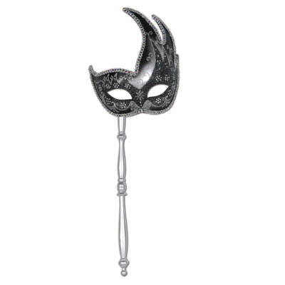 Glittered Mask with Stick - Pack of 12