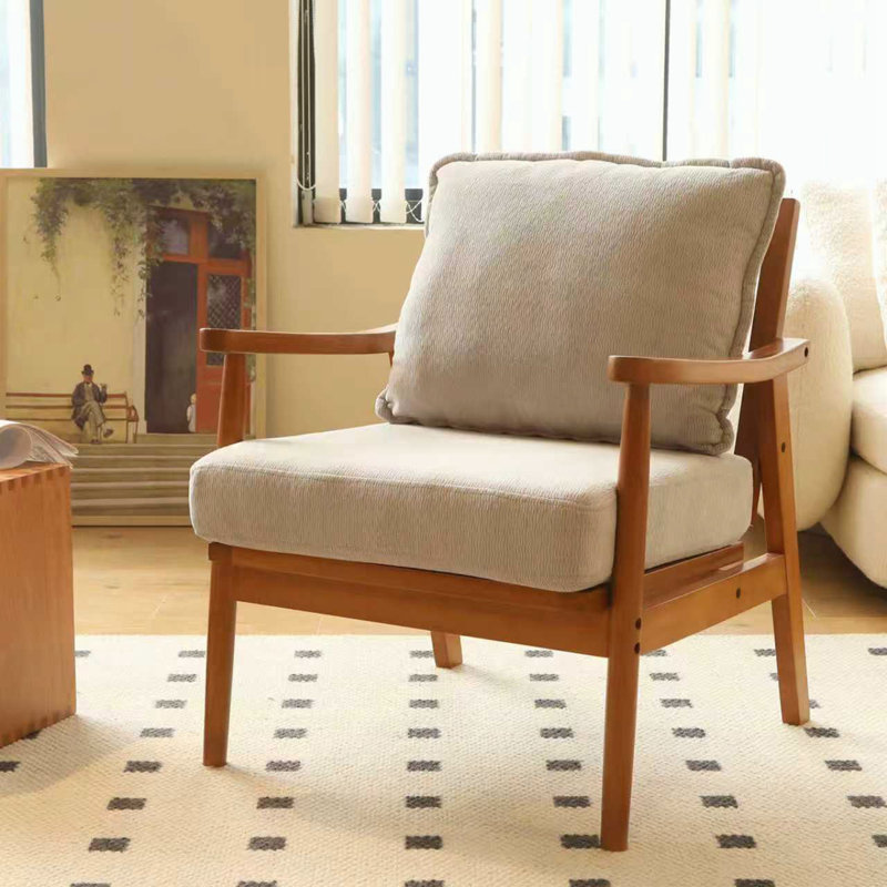 Chaise d'appoint avec structure en bois massif, Gris