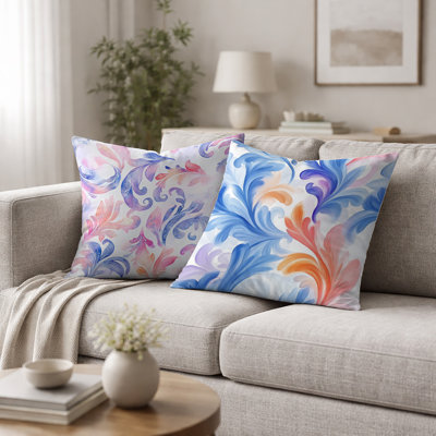 Coussin décoratif à motif cachemire 2 pièces Paisley Curl