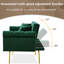 Modern 2-Seater Sofa Bed , 3-Stage Adjustable Backrest & Gold-Plated Metal Feet-2146663401