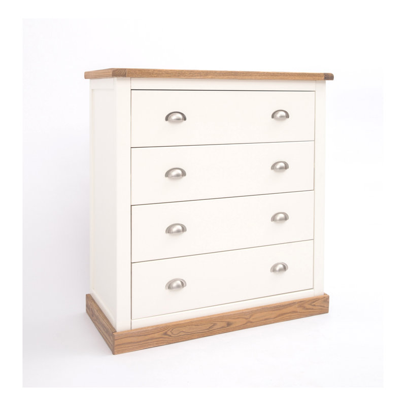 90cm W 4 - Drawer Chest of Drawers, Waxed Oak