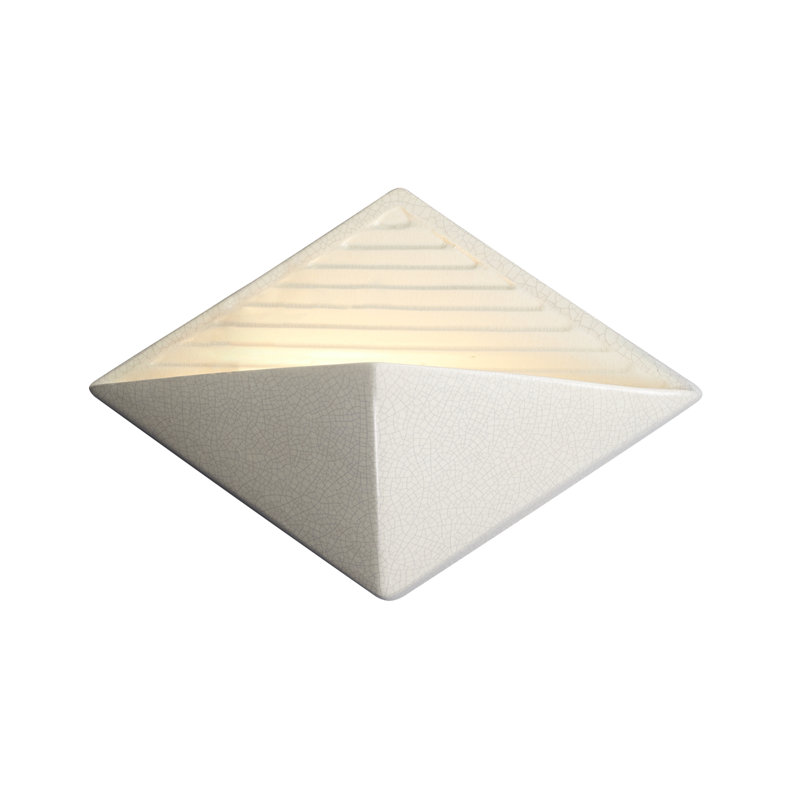 Caeli Ceramic Wall Sconce, Matte White with Champagne Gold Internal, Yes