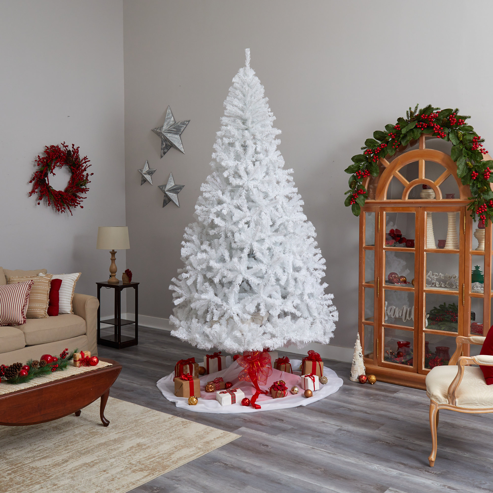 Lighted Artificial Christmas Tree, 9' H