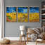 «Golden Harvest Rich Wheat Fields Under Swirling Skies Nature Wilderness Illustration Decor», 3 pièces-98249579-98249580