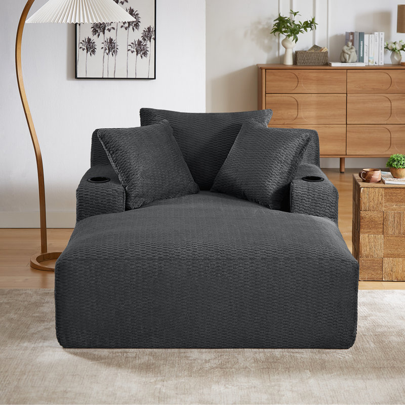 Canapé-lit confortable en fausse fourrure, gris foncé, idéal pour la maison et le bureau