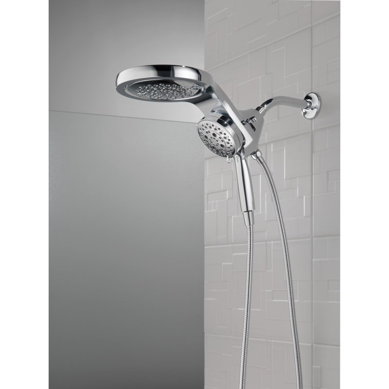 HydraChoice Hydrorain 5 Spray Dual Shower Head and Handheld Shower with H2Okinetic 1.75 GPM, Chrome