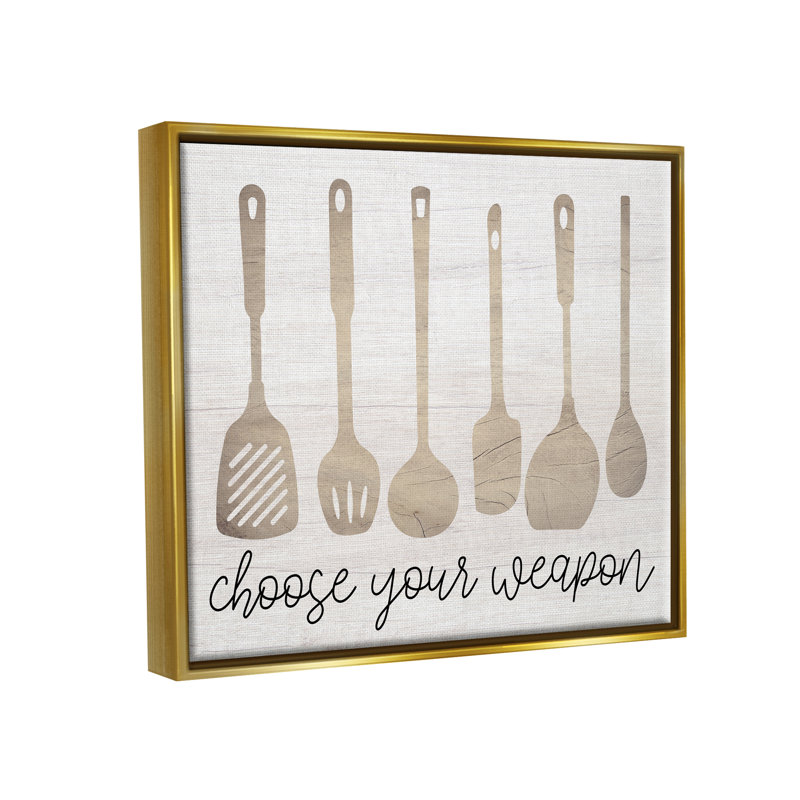 Choisir vos armes, ustensiles de cuisine par Lil 'Rue, impression, H 17 po x l 21 po x P 1,7 po