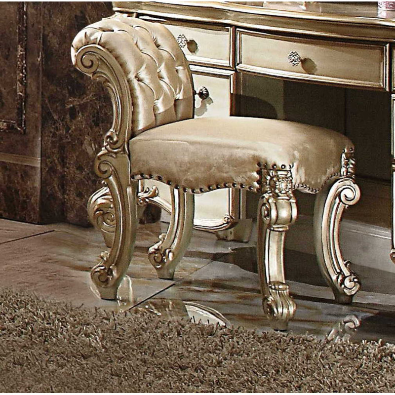 Carlene Accent Stool, Gold Patina
