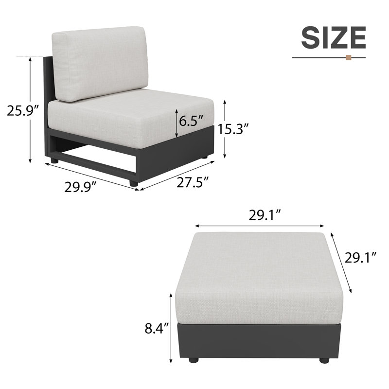 Ensemble de conversation modulaire d'extérieur 2 pièces Zachery
