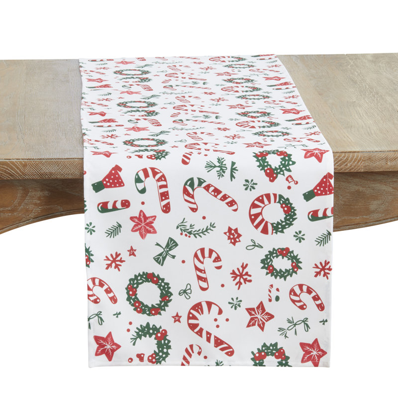 Chemin de table 16 pi x 72 po Red and Green