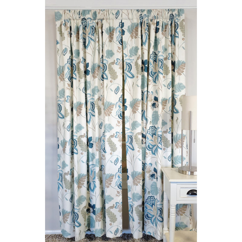Samanta Lined Pair Of Panels Blue, 50" W x 96" L