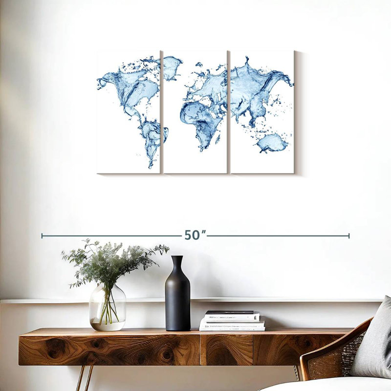 Aliaz Splash World Map, 20" H x 33" W