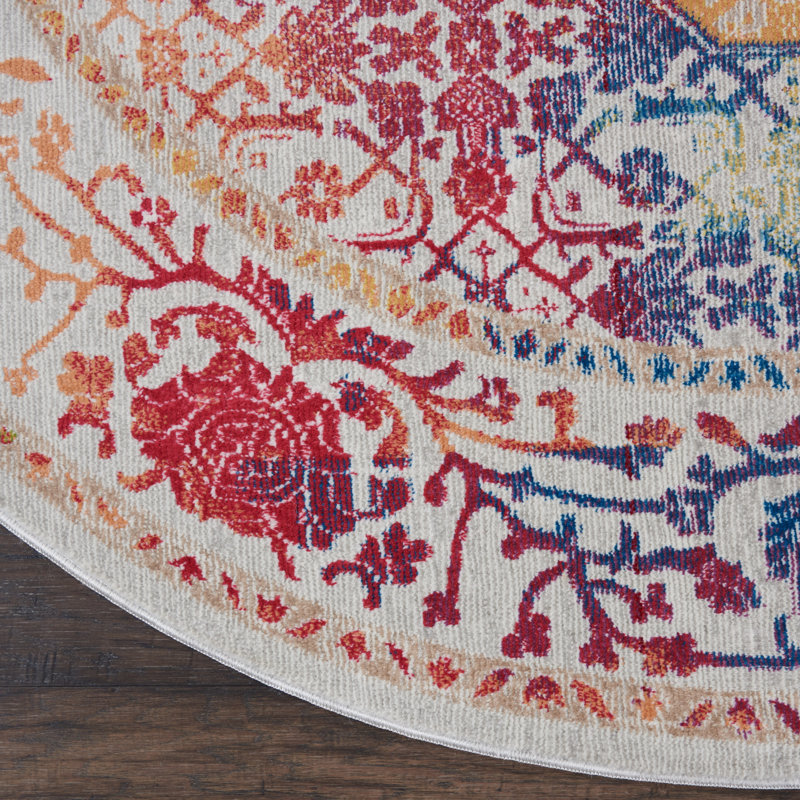 Tapis ivoire traditionnel Raymond Bohemian, Rond 6 pi