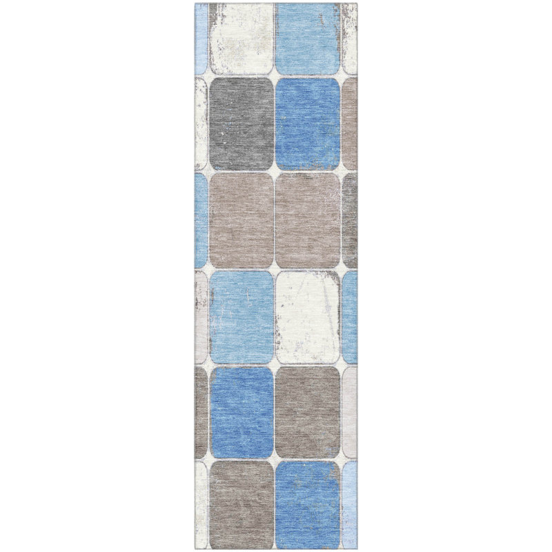 Premium Machine Washable Tiana Geometric Rug, Runner 2'3" x 7'6"