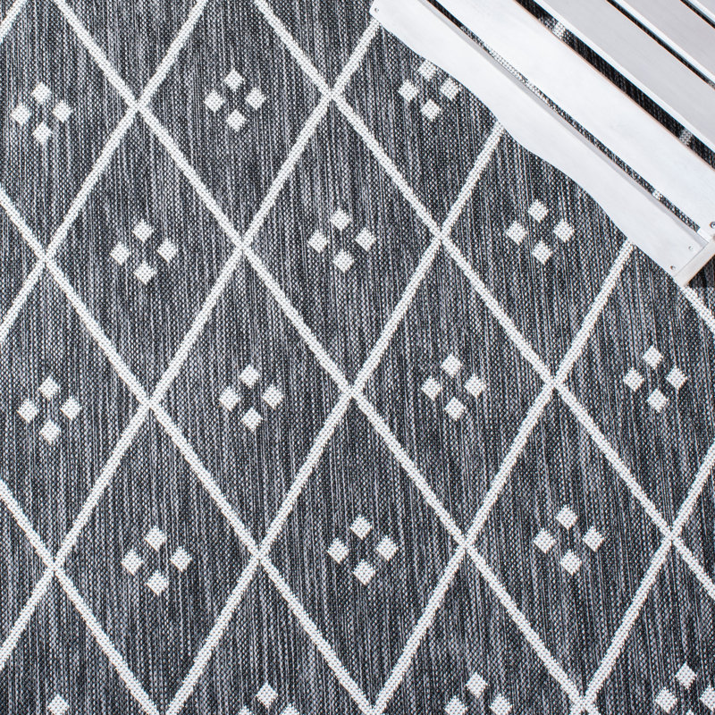 Tapis intérieur / extérieur noir Maelle, Rectangle 2 pi x 3 pi 7 po