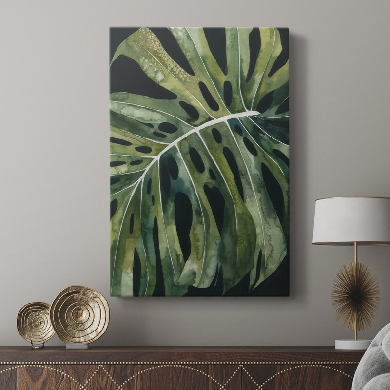 Nocturnal Monstera II - galerie sur mesure Cavas, H 12 po x l 8 po